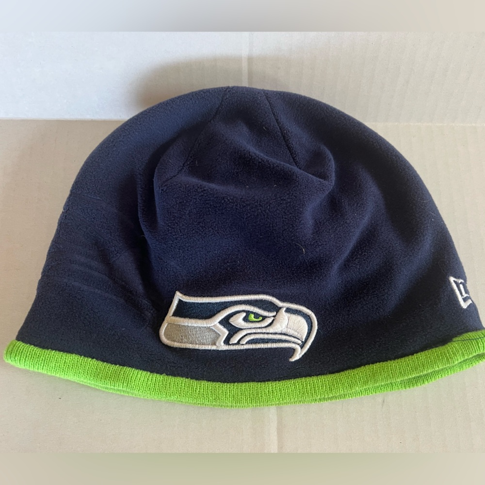 New Era Bright Green Seattle Seahawks Beanie with NFL Logo